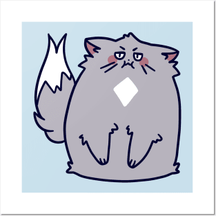 Cute Fat Fluffy Cat Posters and Art